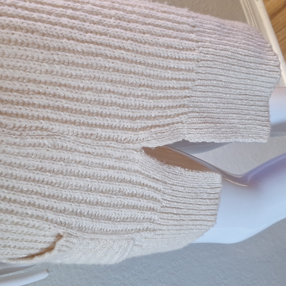 Pilcro Thick Chunky Cream Zip Front Sweater - Picture 9 of 17